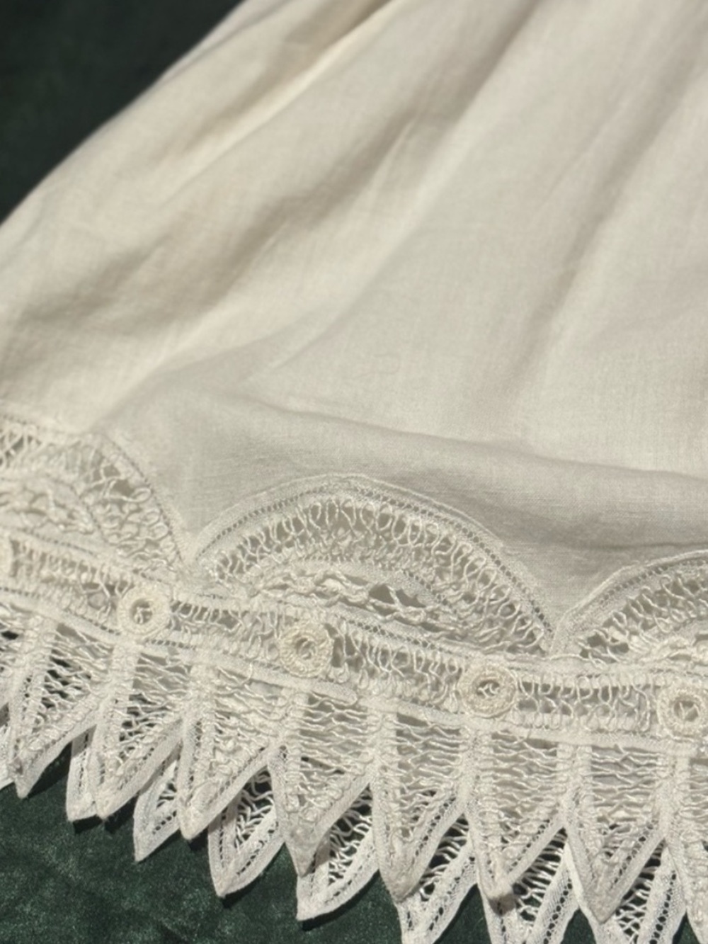 NWT White Eyelet Lace Mini Dress Cross Back Pockets Cottagecore Size Large. - Picture 12 of 14